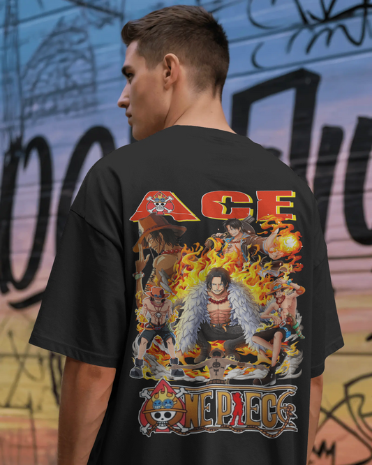 Ace (One Piece) | Printed Oversized T-Shirt