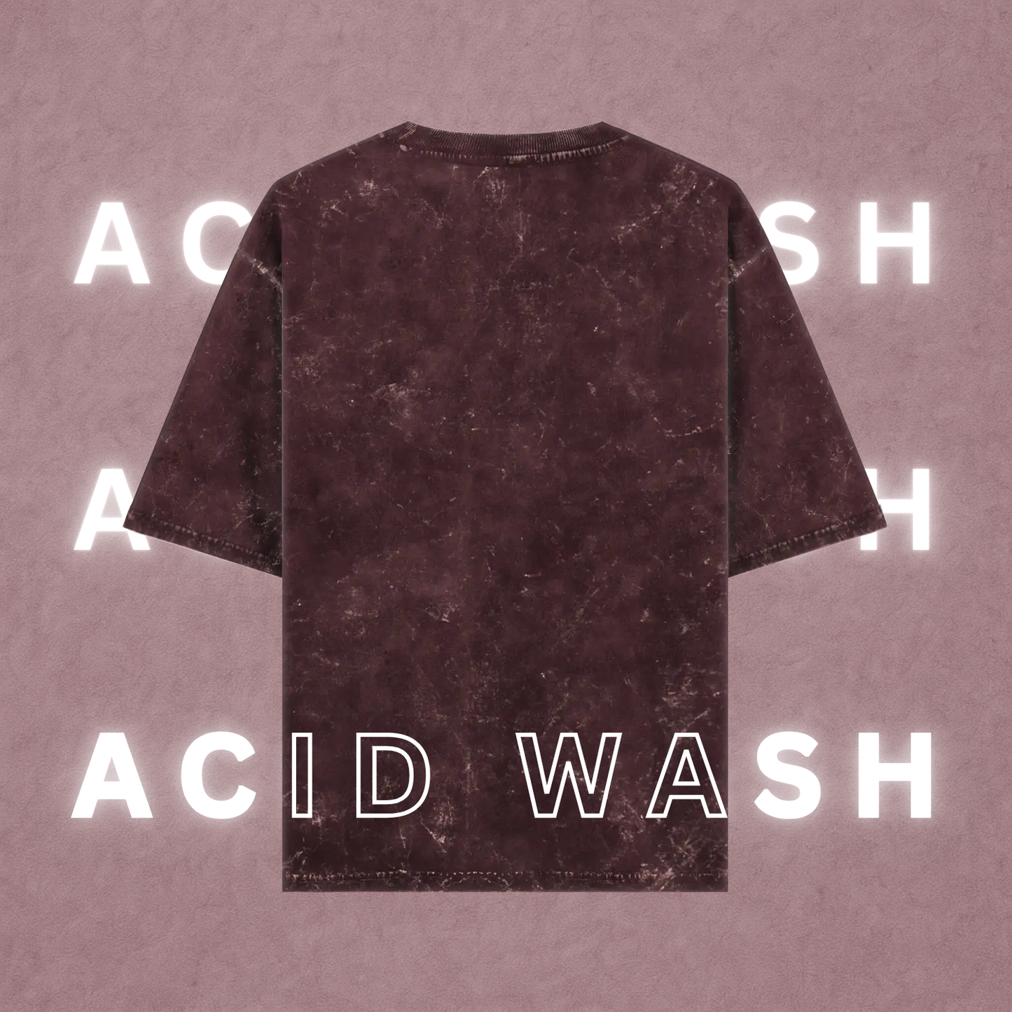 Acid Wash Oversized T-Shirt | Maroon