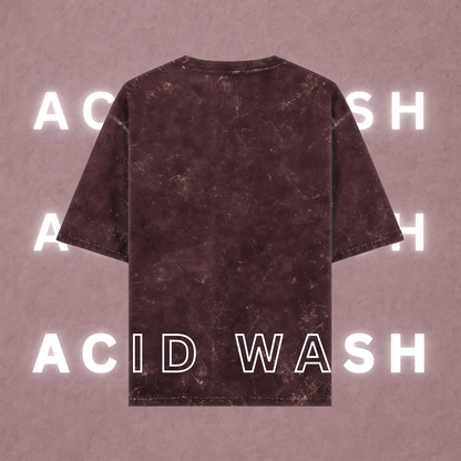 Acid Wash Oversized T-Shirt | Maroon