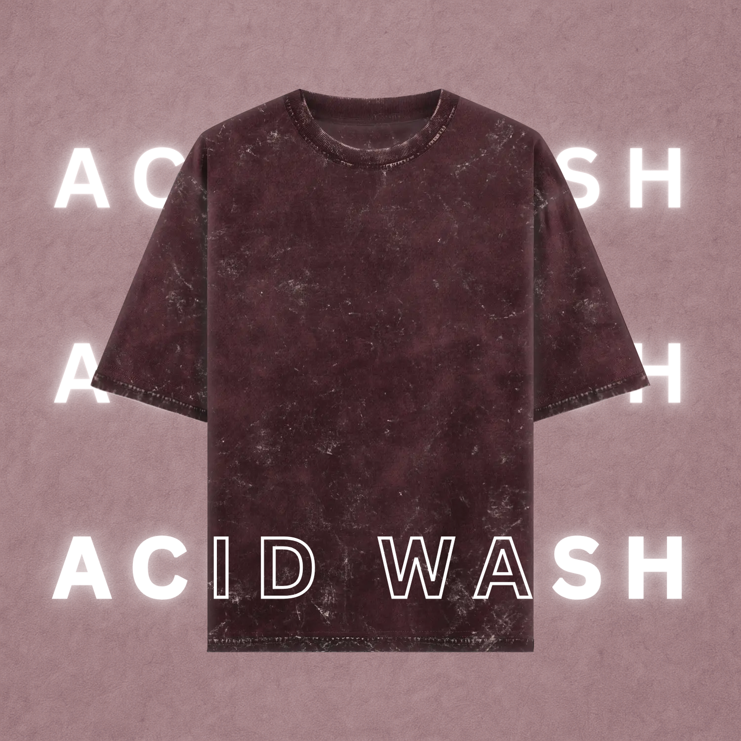 Acid Wash Oversized T-Shirt | Maroon