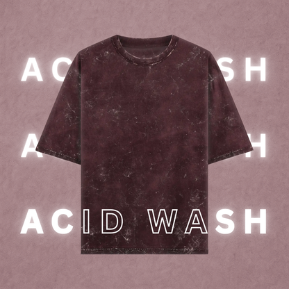 Acid Wash Oversized T-Shirt | Maroon