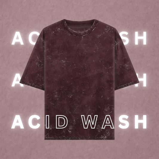 Acid Wash Oversized T-Shirt | Maroon