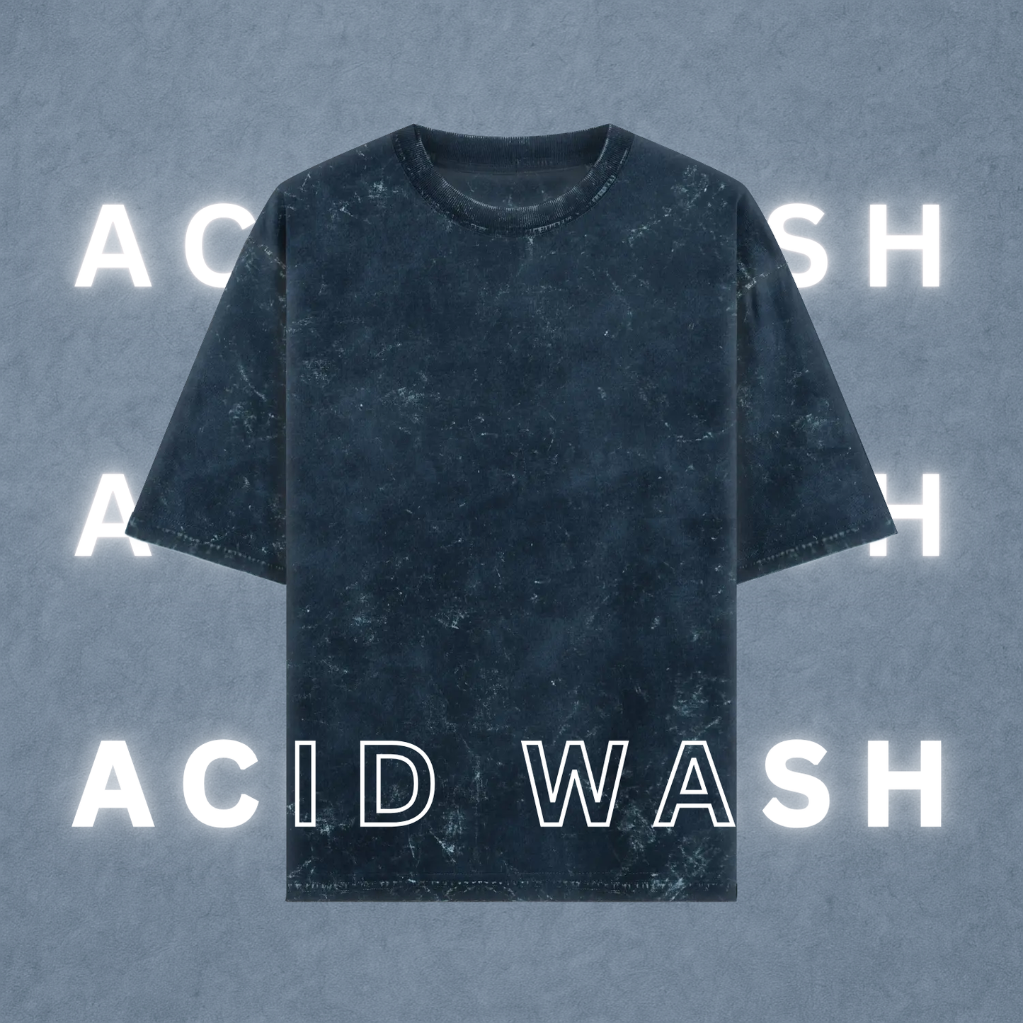 Acid Wash Oversized T-Shirt | Navy Blue