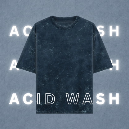 Acid Wash Oversized T-Shirt | Navy Blue