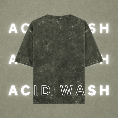 Acid Wash Oversized T-Shirt | Olive Green
