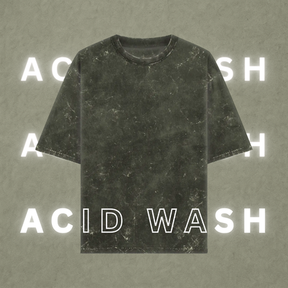 Acid Wash Oversized T-Shirt | Olive Green