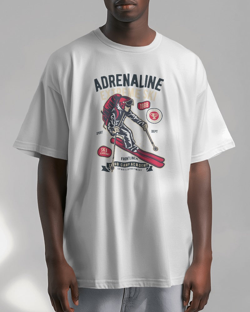 Adrenaline Extreme Ski | Printed Oversized T-Shirt