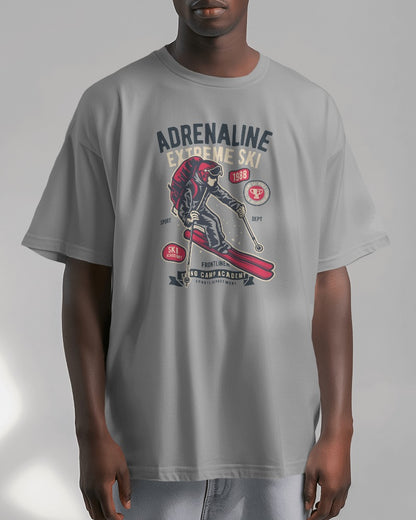 Adrenaline Extreme Ski | Printed Oversized T-Shirt
