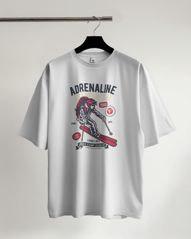 Adrenaline Extreme Ski | Printed Oversized T-Shirt