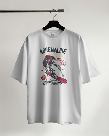 Adrenaline Extreme Ski | Printed Oversized T-Shirt