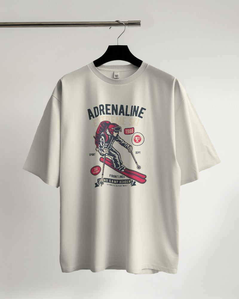 Adrenaline Extreme Ski | Printed Oversized T-Shirt
