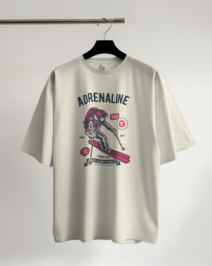 Adrenaline Extreme Ski | Printed Oversized T-Shirt