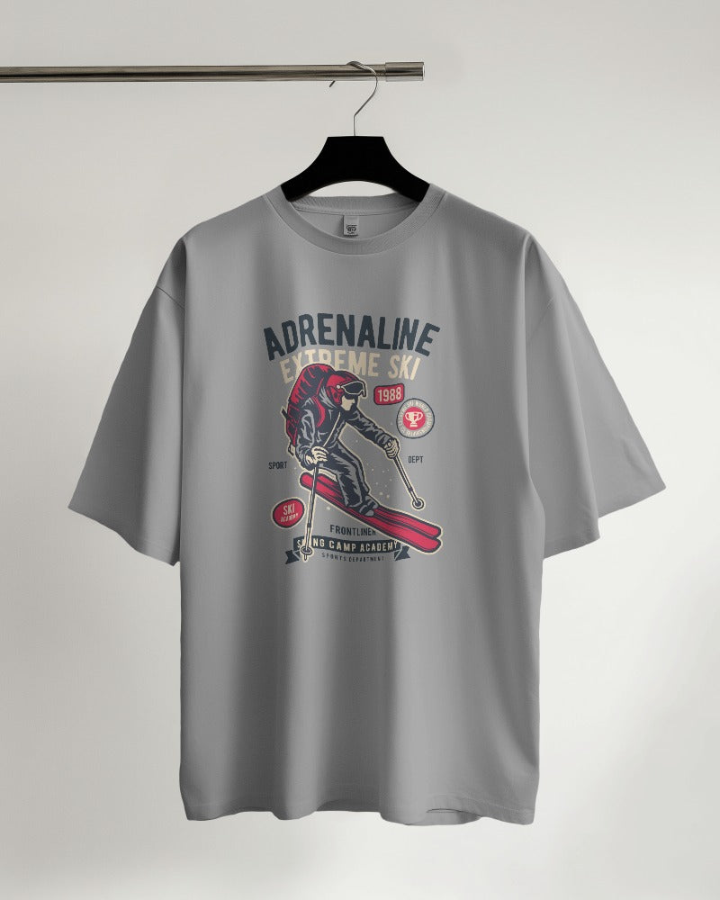 Adrenaline Extreme Ski | Printed Oversized T-Shirt