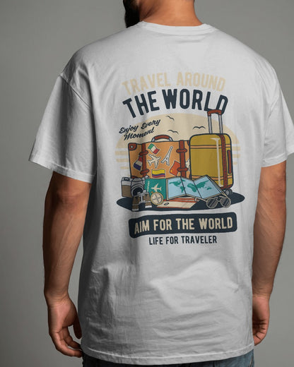 Travel Around The World | Printed Oversized T-Shirt