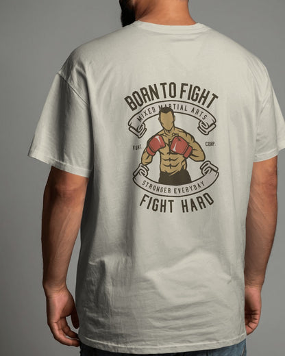 Born To Fight | Printed Oversized T-Shirt