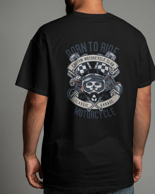 Born To Ride Motorcycle | Printed Oversized T-Shirt