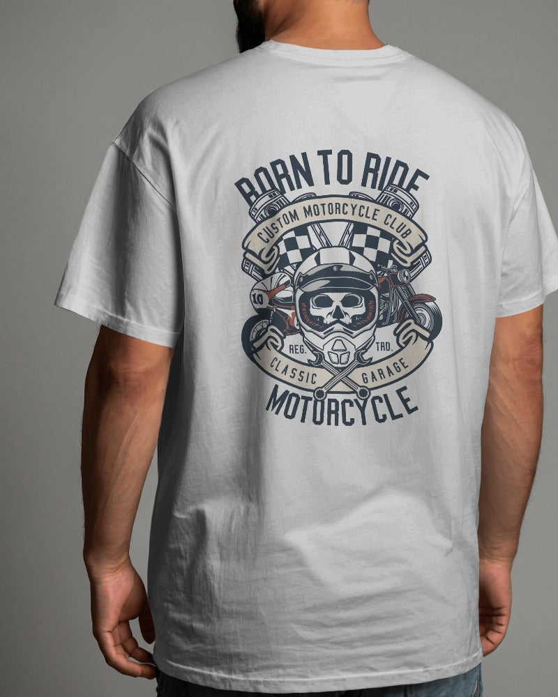 Born To Ride Motorcycle | Printed Oversized T-Shirt