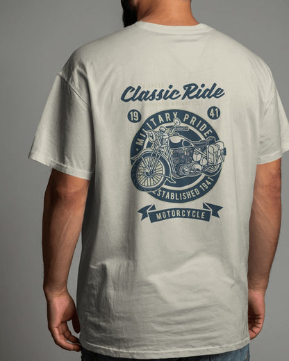 Classic Ride Military Pride | Printed Oversized T-Shirt